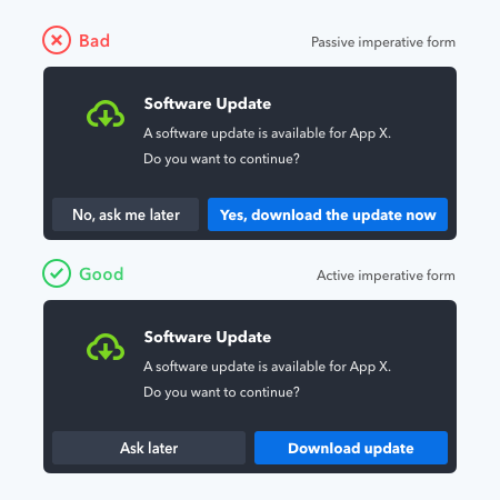 Forme impérative concise